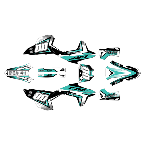 honda crf450r graphics kit 2021-2024 unit series teal