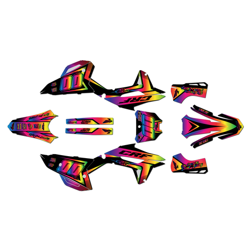 honda crf450r graphics kit 2021-2024 unit series rainbow