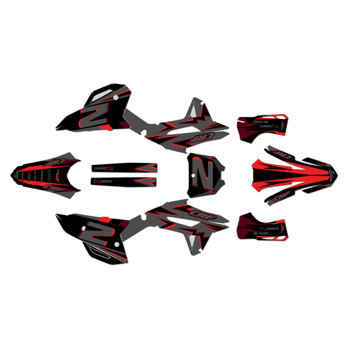 honda crf450r graphics kit 2021-2024 vision series red