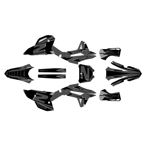 honda crf450r graphics kit 2021-2024 vision series smoke