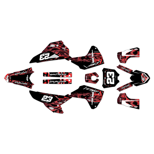 honda crf250r graphics kit 2025-2026 acid series red