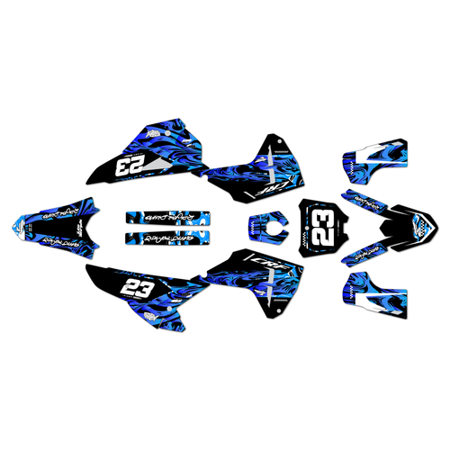 honda crf450r graphics kit 2025-2026 acid series blue