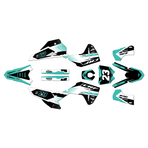 honda crf250r graphics kit 2025-2026 evader series teal