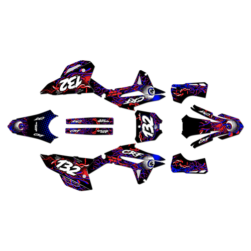 honda crf450rx graphics kit 2021-2024 core series blue