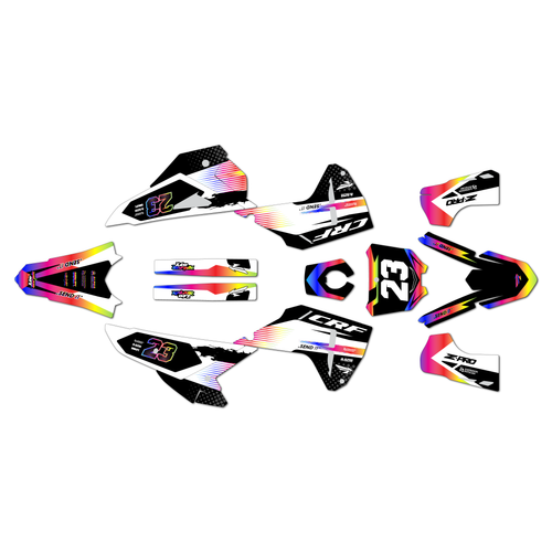 honda crf450r graphics kit 2025-2026 evader series rainbow