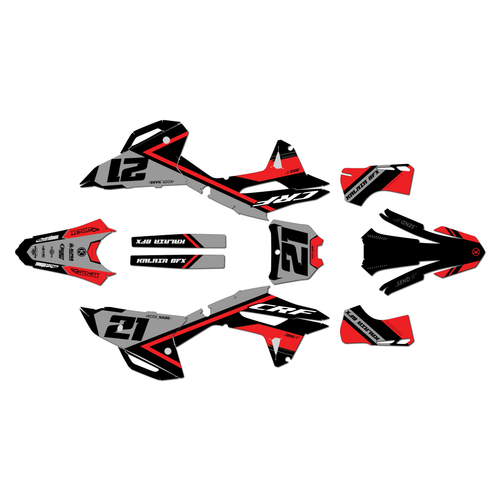 honda crf250rx graphics kit 2022-2024 enigma series red