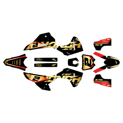 honda crf450r graphics kit 2025-2026 flight series gold