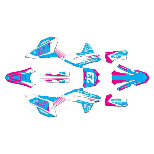 honda crf450rx graphics kit 2021-2024 evader series magenta