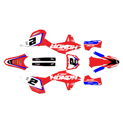 honda crf250rx graphics kit 2022-2024 flight series red