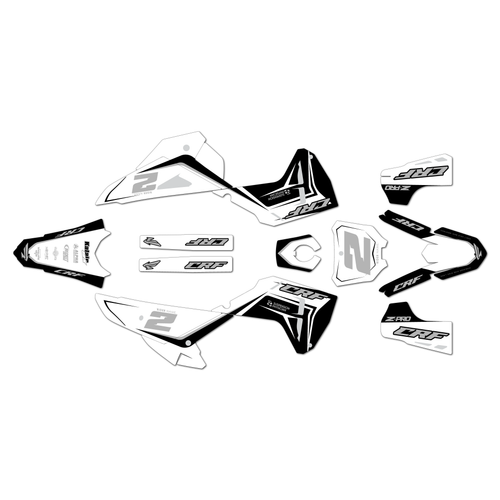 honda crf450r graphics kit 2025-2026 lightning series white