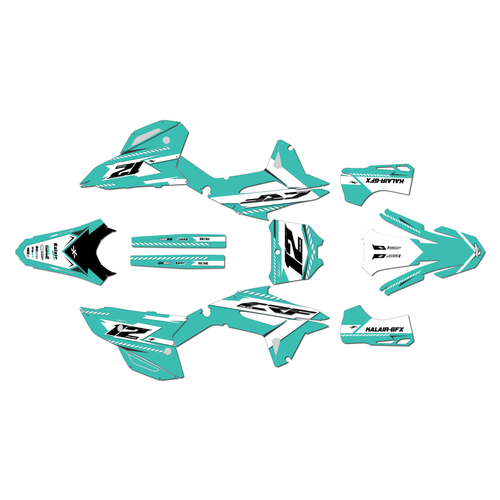 honda crf250rx graphics kit 2022-2024 lethal series teal