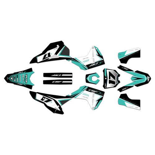 honda crf450r graphics kit 2025-2026 stellar series teal