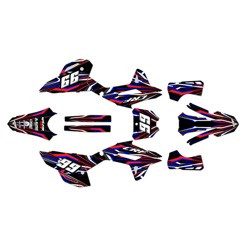 honda crf450rx graphics kit 2021-2024 prime series red-blue