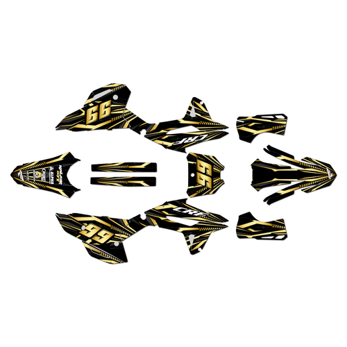 honda crf450rx graphics kit 2021-2024 prime series gold