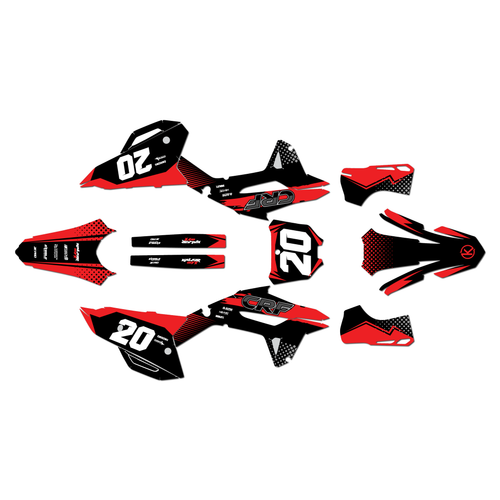 honda crf450rx graphics kit 2021-2024 spear series red