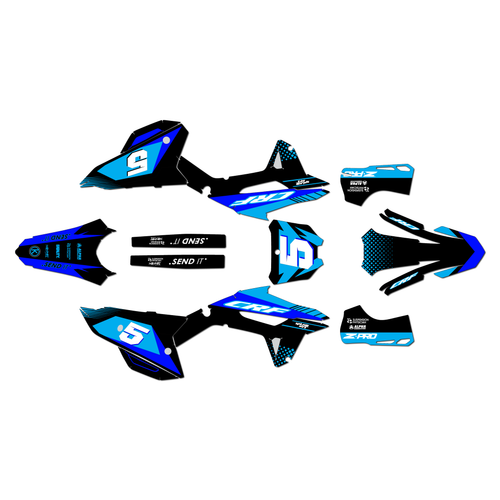 honda crf250rx graphics kit 2022-2024 turbo series cyan