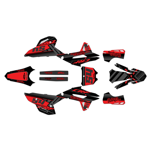 honda crf450rx graphics kit 2021-2024 split series red-shift