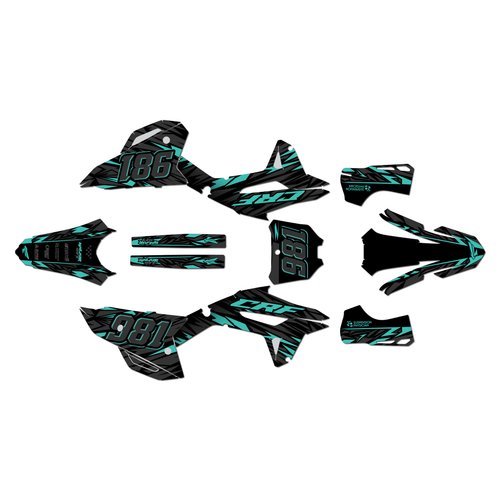 honda crf250rx graphics kit 2022-2024 twitch series teal