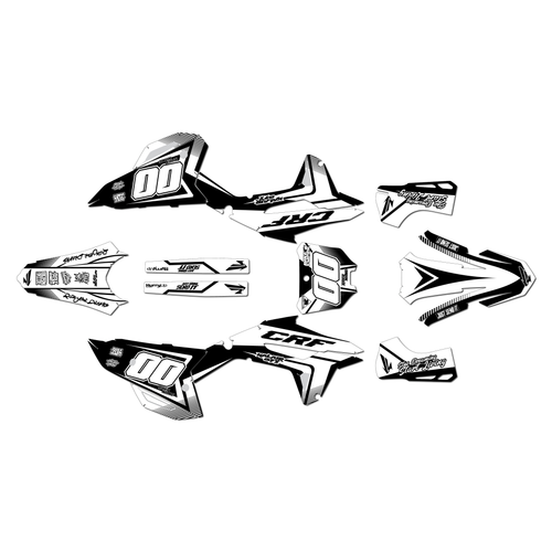 honda crf450rx graphics kit 2021-2024 unit series white