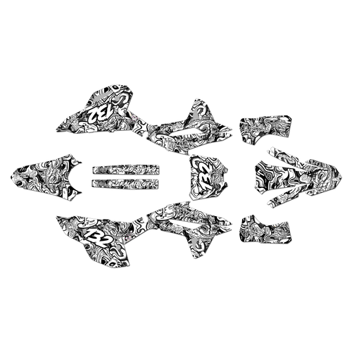 honda crf450rx graphics kit 2021-2024 vandal series white