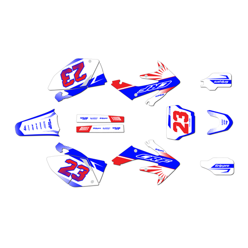 honda crf250r graphics kit 2004-2005 fasthouse series blue