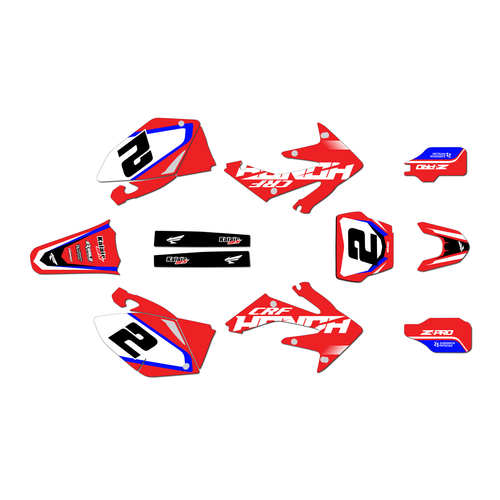 honda crf250r graphics kit 2006-2007 flight series red