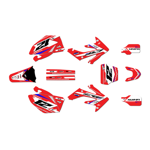 honda crf250r graphics kit 2004-2005 lethal series red
