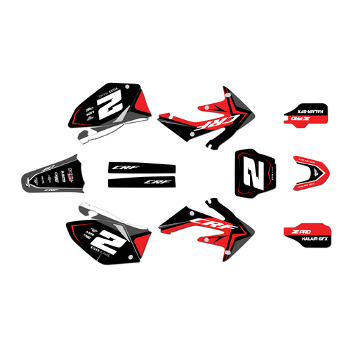 honda crf250r graphics kit 2006-2007 lightning series red