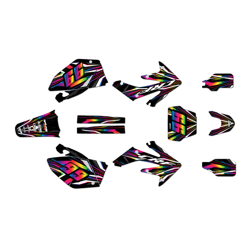 honda crf250r graphics kit 2004-2005 prime series rainbow
