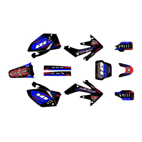 honda crf250r graphics kit 2006-2007 rebel series blue