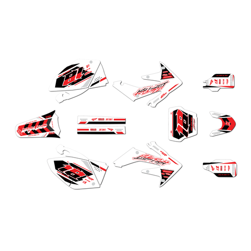 honda crf250r graphics kit 2006-2007 rebel series red-shift