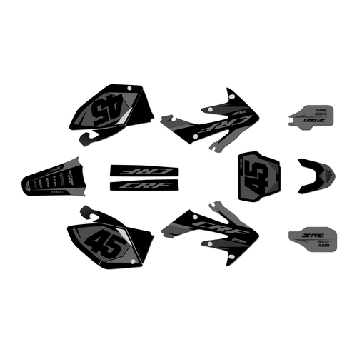 honda crf250r graphics kit 2008-2009 division series smoke