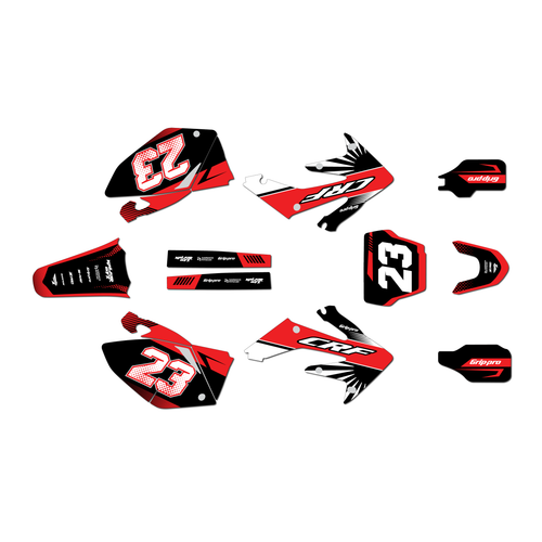 honda crf250r graphics kit 2008-2009 fasthouse series red