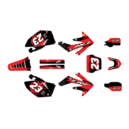 honda crf250r graphics kit 2006-2007 splash series red