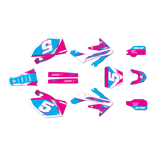 honda crf250r graphics kit 2004-2005 turbo series magenta