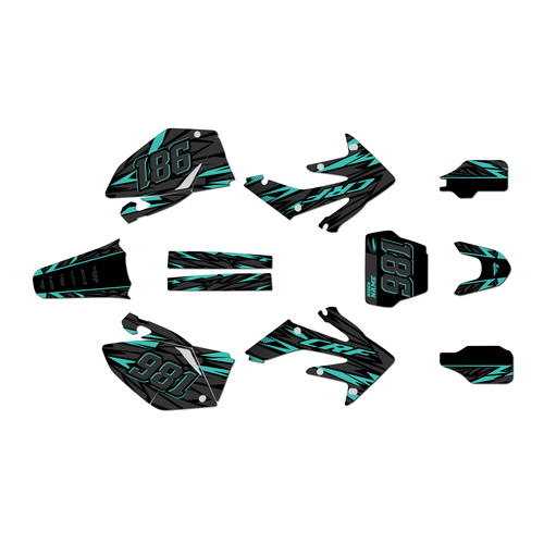 honda crf250r graphics kit 2004-2005 twitch series teal