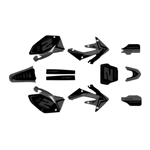 honda crf250r graphics kit 2008-2009 lightning series smoke