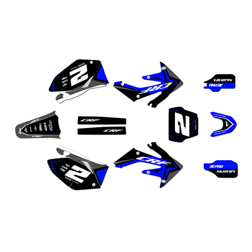 honda crf250r graphics kit 2008-2009 lightning series blue