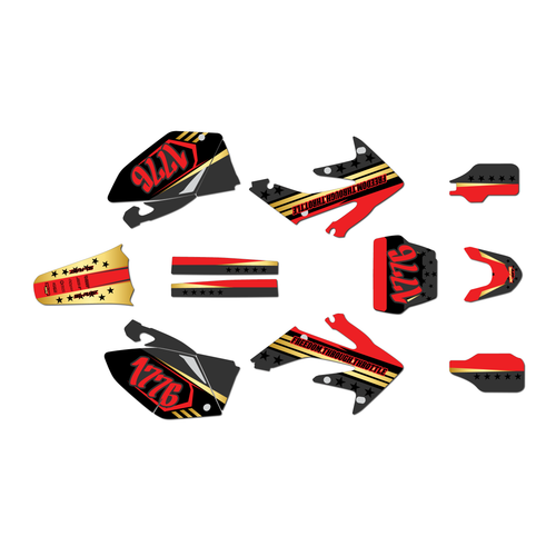 honda crf250r graphics kit 2006-2007 usa series red-shift