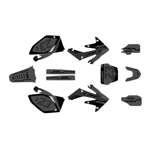 honda crf250r graphics kit 2004-2005 viper series smoke