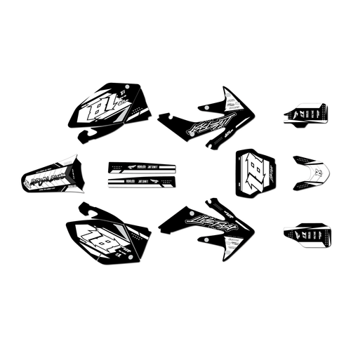 honda crf250r graphics kit 2008-2009 rebel series white