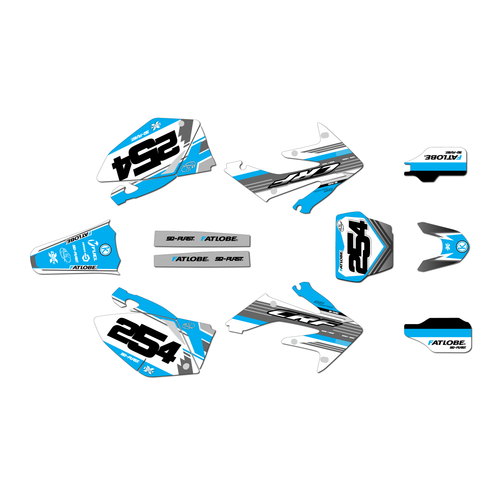 honda crf250r graphics kit 2008-2009 redeemer series cyan