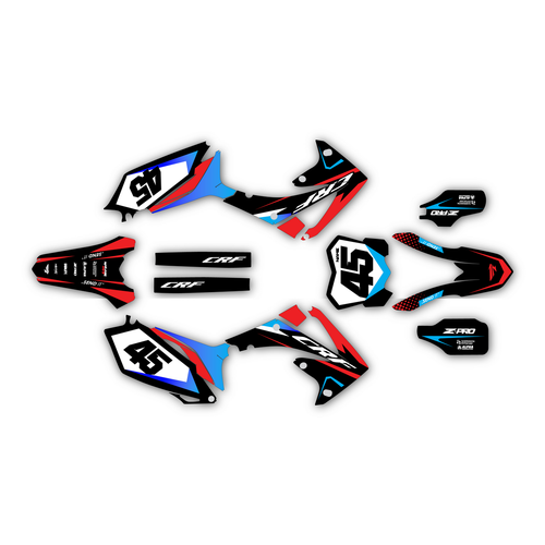 honda crf250r graphics kit 2010-2013 division series red