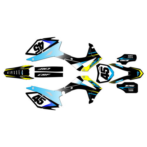 honda crf250r graphics kit 2014-2017 division series yellow