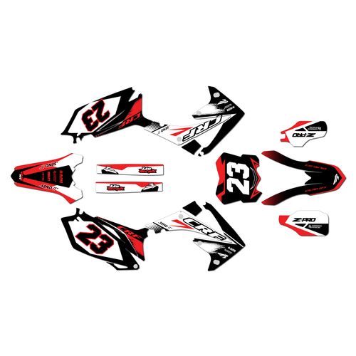 honda crf250r graphics kit 2010-2013 evader series red