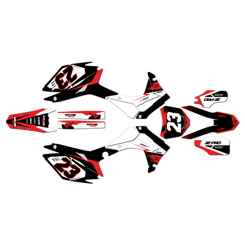 honda crf250r graphics kit 2014-2017 evader series red