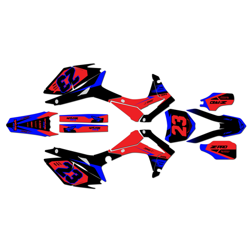 honda crf250r graphics kit 2014-2017 evader series blue