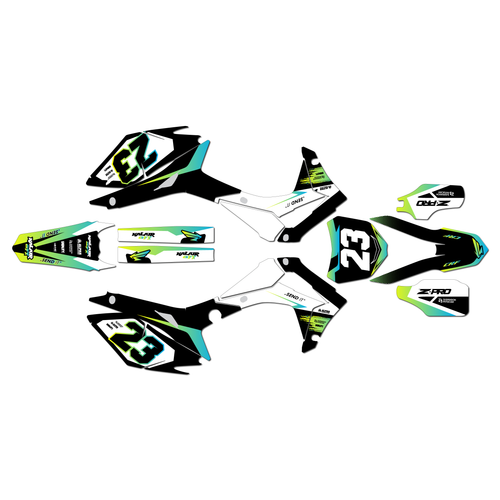 honda crf250r graphics kit 2014-2017 evader series lime