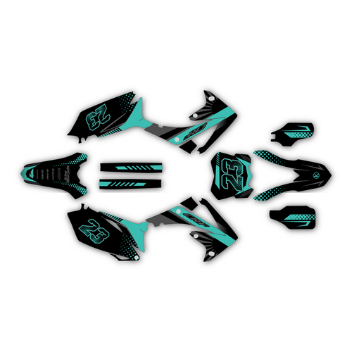 honda crf450r graphics kit 2009-2012 fh series teal