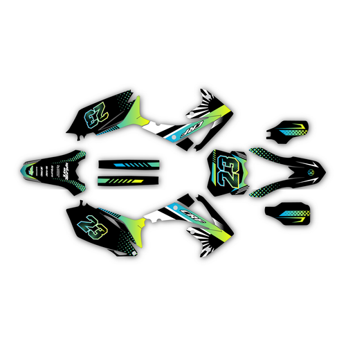 honda crf450r graphics kit 2009-2012 fh series lime